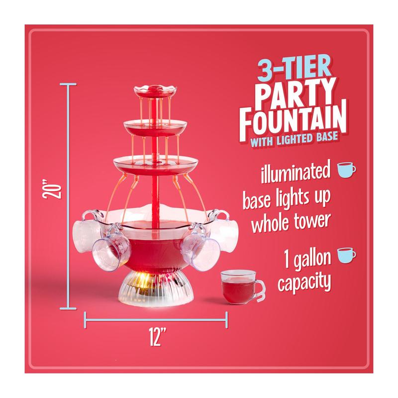 Nostalgia 3- Tier Vintage Collection Lighted Party Fountain