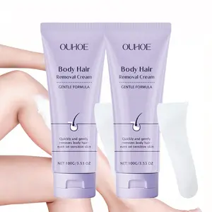 Body & Facial Hair Removal Cream for Women & Men, Pain-Free Gentle Depilatory Cream for Sensitive Skin, Removes Hair from Legs, Arms, Underarms & Bikini Line, 2-Pack 7.06 fl oz