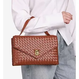 N9952 Woven Small Square Box Women's Bag 2025 New Fashionable Large-capacity Portable Oblique Span Bag Women