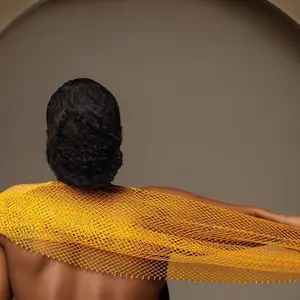 African Exfoliating Net Sponge Gold Yellow Ethically Sourced from Nigeria Bath Sponge Smooth Skin Shower Body Scrubber Personal