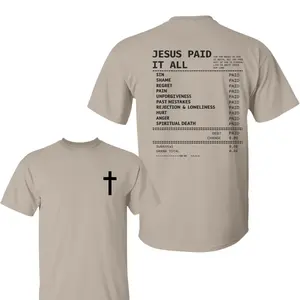 Salvation Jesus Paid It All 2 Sided Shirt, Christian Receipt Crewneck Short Sleeve, Jesus Merch Faith Based Shirt, Gift For Men, For Women