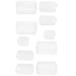 A Set of 10/5 Pcs Clear Plastic Zippered Toiletry Carry Pouch,TSA Approved Toiletry Bag,Portable Cosmetic Makeup Bag for Vacation,Bathroom,Organizing,Halloween Christmas Party Gifts,Hand Tools Kits