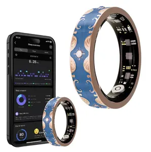 Enamel Cloud Smart Ring for Women IP68 Waterproof Fitness Tracker with Health Monitoring Health Monitoring Fitness Tracker Crystal Charging Box and Cable Wearable Watches Smartphone Smartphone Smartphone Rechargeable