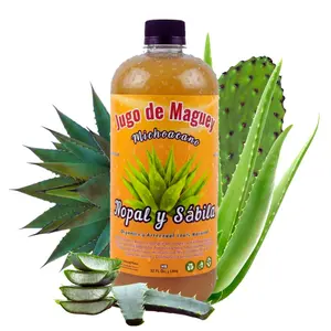 Viral Jugo De Maguey Michoacano El Original +Aloe Vera + Nopal - Natural Flavor - With Aloe and Nopal (Cactus) Supplement 100% Natural & Artesanal 32 Fl. Oz.