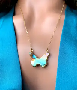 Mari-Blue Abalone Shell Butterfly Necklace