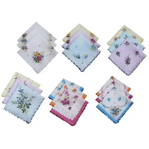 18 Pieces Womens Soft Cotton Handkerchiefs Hankie Kerchiefs Pocket Square