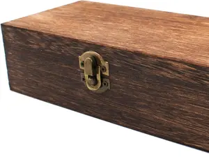 Wood Storage Box with Lid Solid Wood Container Box Decorative Table Large Rectangular Smooth Rustic Style Store Space to Organize Toys Cosmetics Vintage Color 7.87 * 3.93 * 2.36inch, Brown