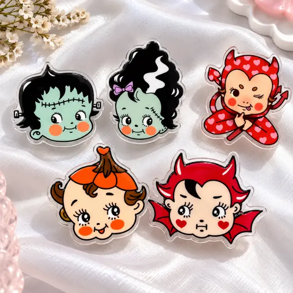 Spooky Halloween Characters MagSafe Phone Grip Collection, Cute Retro Monster & Devil Grip Set, Aesthetic Spooky Cute Accessory