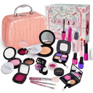 tiktok viral 21 Pcs Pink Pretend Makeup Toy Set for Girls - Non-Makeup Dress Up Purse, Role Play Beauty Salon Kit & Birthday Gift for Ages 3+Simulated Makeup