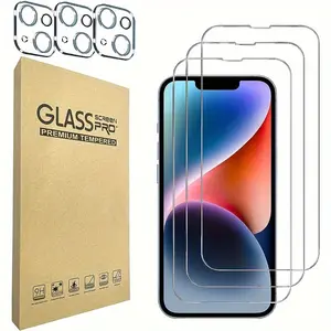 [3pcs Screen & Lens Protector] 3pcs Tempered Glass Screen Protector With 3pcs Camera Lens Protector Suitable For iPhone 11/12/13/14/15/16/17 Pro Max 17Air Series, Ultra-High Definition, 9H Hardness