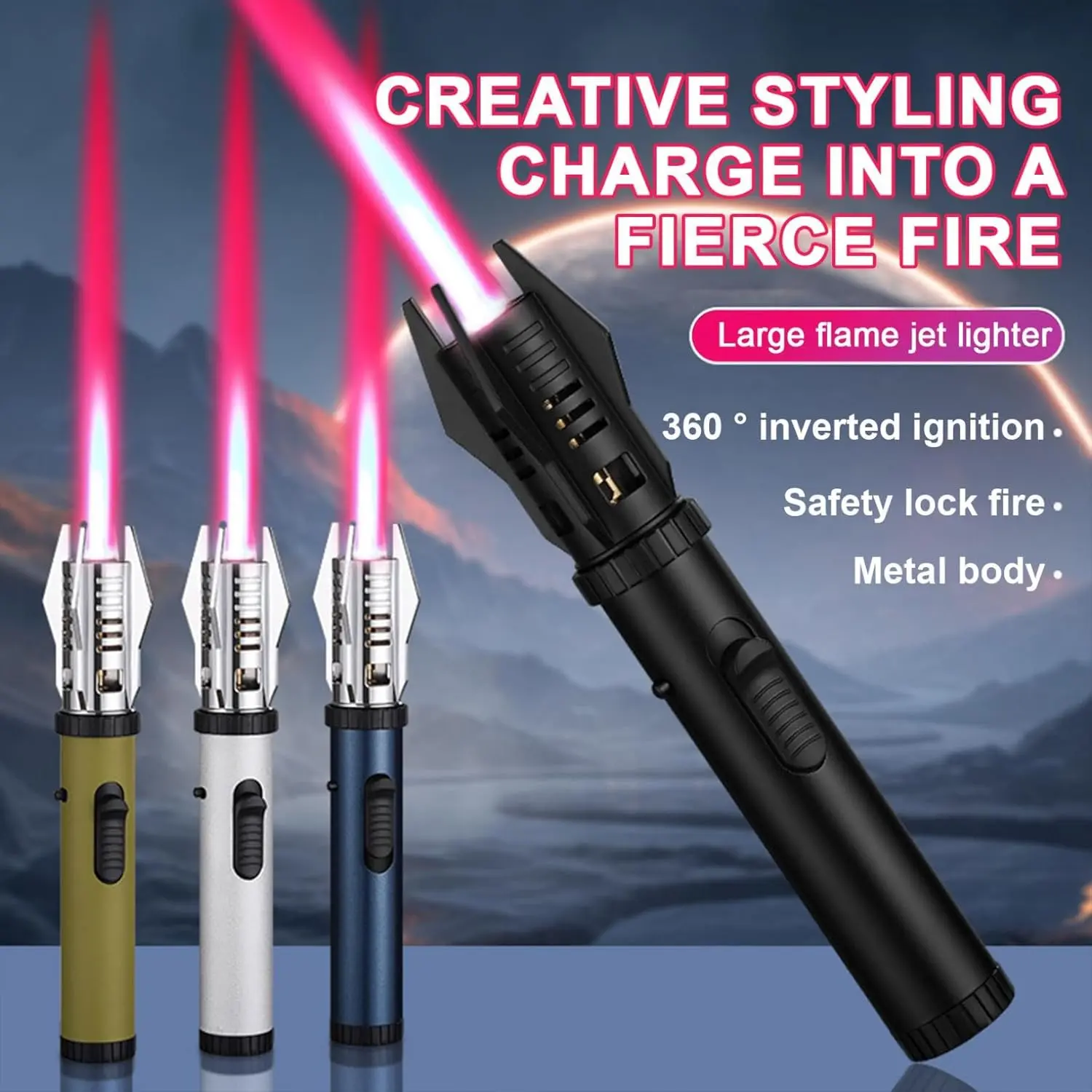 Torch Lighter Lightsaber Torch Red Flame Lighter Metal Windproof Gifts Dad  Grandpa Husband Boyfriend, Gift for