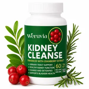 Natural Kidney Support Edible Plant-Based Dietary Supplement - 21 Active Botanicals for Urinary, Bladder Wellness, Herbal Cleanse with Cranberry, Astragalus, Uva Ursi - 60 Veggie Capsules, Plant Based Supplement