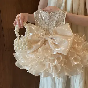 Girls 'princess dress 2025 new summer children Heavy Industry dress baby girl formal dress