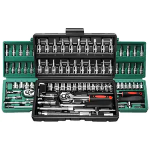 46pcs Socket Wrench Diy Repair Tool Kit, Car Repair Machinery Tools Set, Ratchet Screwdriver, Household Machinery Tools, Hardware Toolbox, Compatible with Car Repair & Bicycle Repair, Auto Repairing & Household, Christmas Gift for Husband