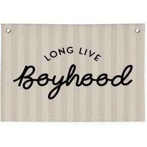 Long Live Boyhood Banner, Boy  Decor, Canvas Banner Wall Hanging Flag Decor for  Playroom  Room, Boys  Room