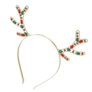 Reindeer Antler Headband - Metal - Faux Gems - Christmas - Costume Accessory