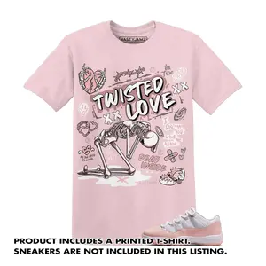 Unisex T-shirt To Match Sneakers Jordan Low Legend Pink 11s Pink White - Twisted Love. 100% Cotton for Casual Wear. Comfortable Summer Unisex T-Shirt to match Jordan Sneaker. Streetwear Style. urban outfitters