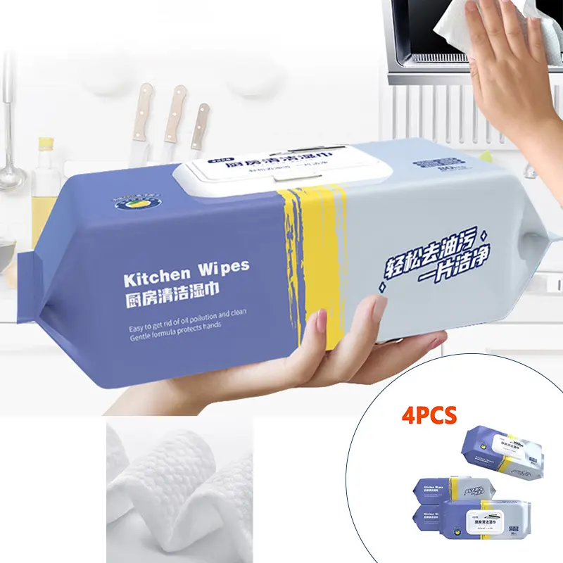 Kitchen Wipes To Remove Oil and Dirt Household Cleaning Hood Special One Wipe Clean Wet Paper Towels Disposable Facial Wipes kitchen towel