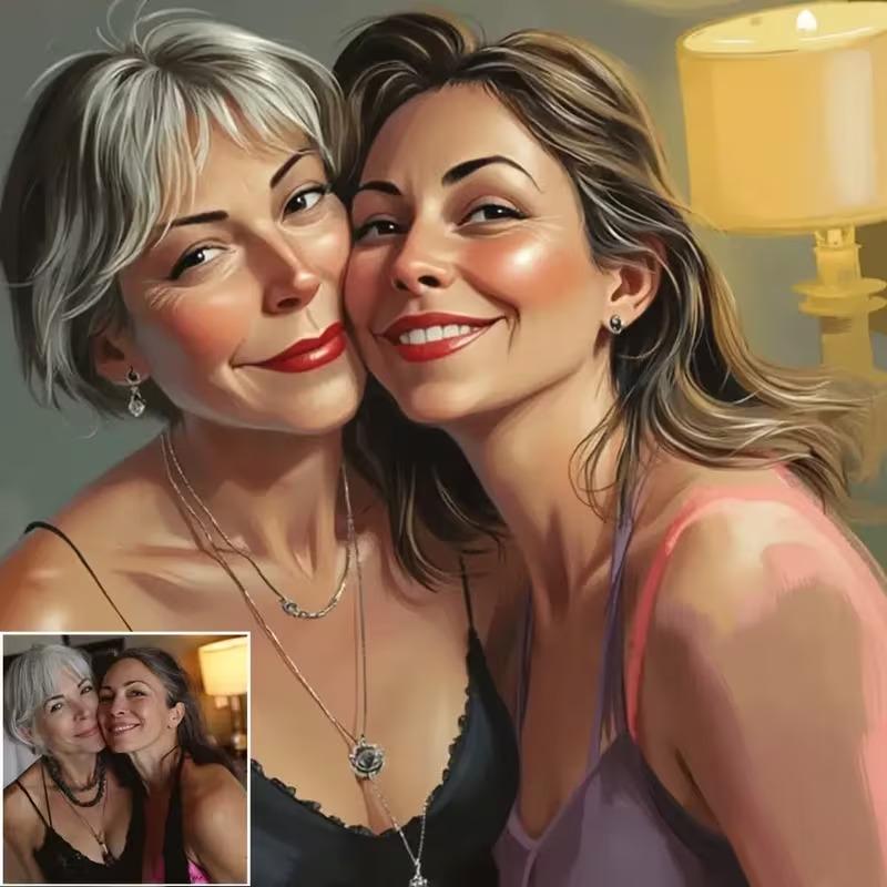 2D Flat, Custom Comic Style Photo Canvas - Personalized Family Portrait with Your Photos, Anime/ Manga-Style Face & Hair - Durable Framed Wall Art for Home, Office, /s - Unique Birthday/Anniversary/Christmas Gift (/Outdoor Use)