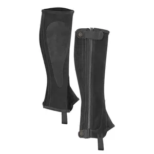 Shires Moretta Suede Half Chaps - Premium Equestrian Leg Protection - Multiple Sizes Black / Large