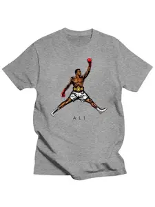New Arrivals MenFashion Fly Mohammed Ali Printed T Shirt Funny fashion Tee Shirts Hipster Male Cool Tops male tee-shirt