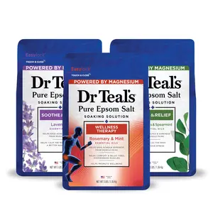 (A)Dr Teal’s Epsom Salt Soak Bundle – Lavender, Eucalyptus & Wellness Collection, 3 lbs (3 Pack)