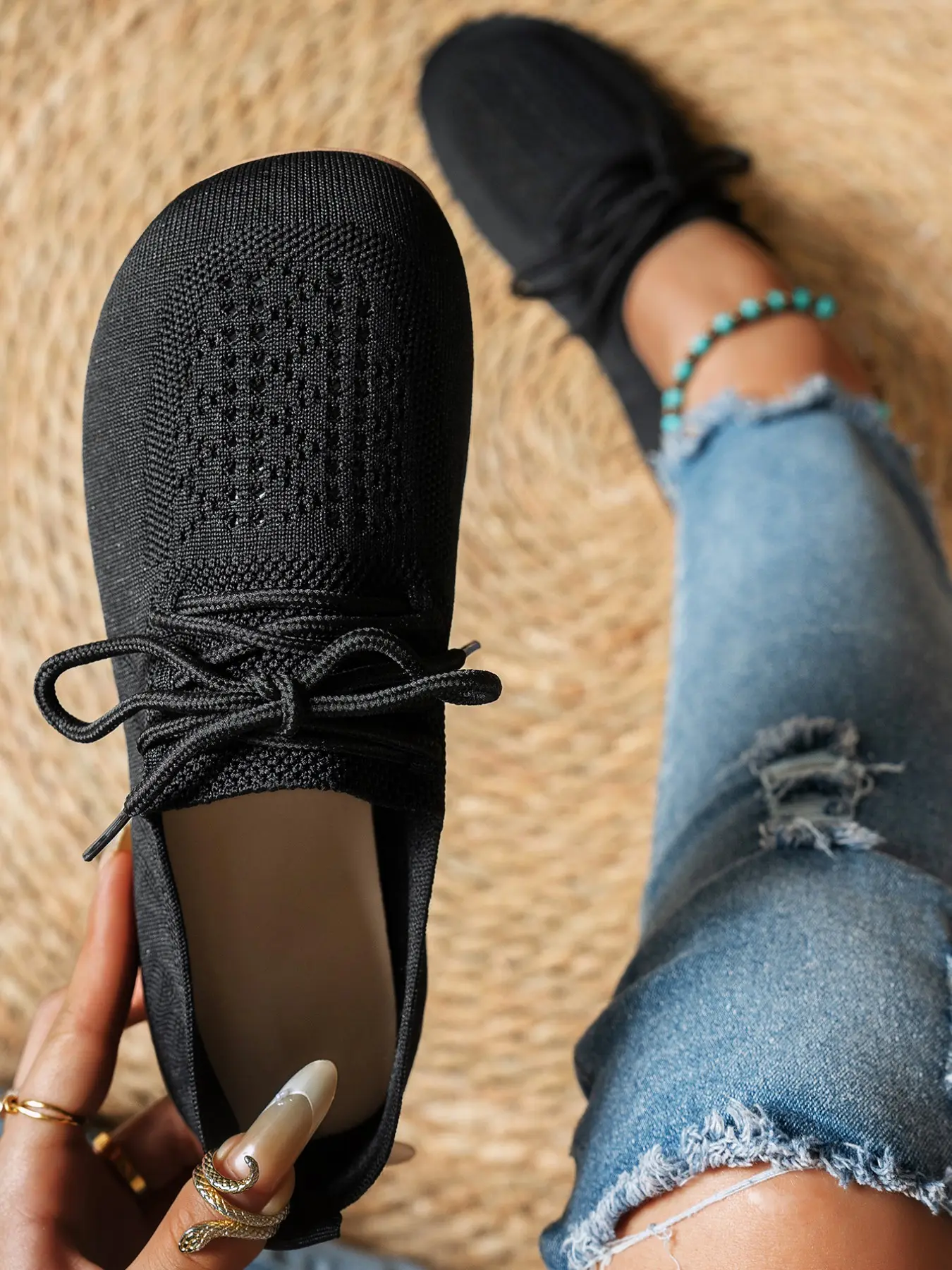 Women's Lightweight Breathable Comfort Flat Shoes, Home Commute Lightweight Slip Ons Single Shoe, Casual Daily Wear Footwear, Slip Ins Shoes