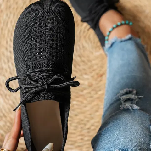 Women's Lightweight Breathable Comfort Flat Shoes, Home Commute Slip-On Single Shoe, Casual Daily Wear Footwear Lightweight Slip Ons