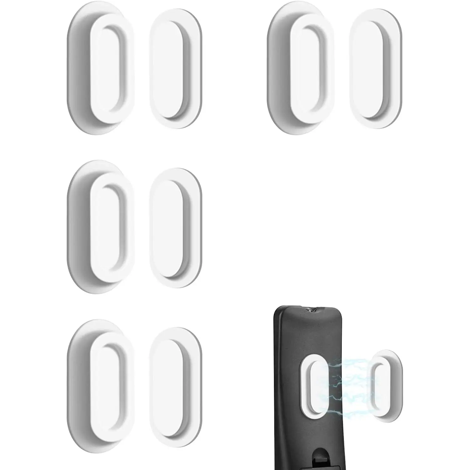 4 Pack   Remote Control Holder, Self-Adhesive  Remote Holder Wall Mount for TV, Fan, Air Conditioner Remote Control