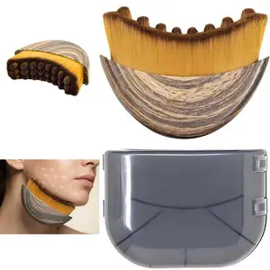 User Friendly Lymphatic Contour Dry Facial Massage Brush 2 Pack, Ultra Soft Bristles for Face Neck Chin Tension Relief, Compact Portable Travel Ready Beauty Skincare Tool