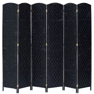 6 Panel Room Divider Privacy Screen Diamond Weave Fiber