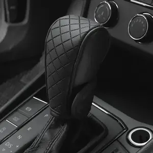 Car Shift Handle Cover PU Leather Non-Slip Wear-resistant Shift Knob Decor Protective Cover Universal Car Interior Accessories