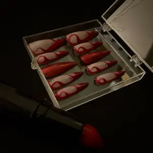 Deep Cherry Red Press On Nails for Nail Art and Nail Care