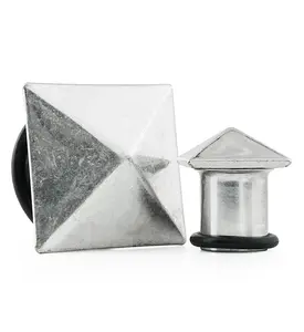 Silver Polyhedra Single Flare Steel Plugs Silver Polyhedra Single Flare Steel Plugs