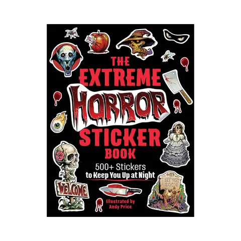 Extreme Horror Sticker Book for Gothic Crafts & DIY Projects - English Edition by Adams Media, Featuring Blood Designs, Creepy Clown Art, Skull & Eye Art, Stickers (Lifestyle & Hobbies Book)