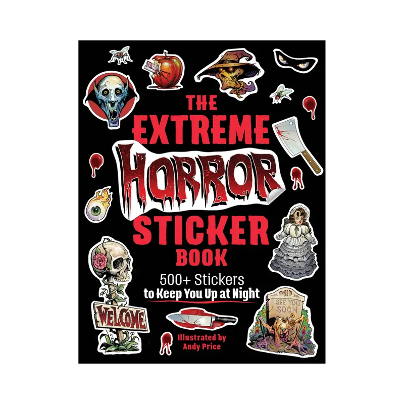 Extreme Horror Sticker Book for Gothic Crafts & DIY Projects - English Edition by Adams Media, Featuring Blood Designs, Creepy Clown Art, Skull & Eye Art, Stickers (Lifestyle & Hobbies Book)
