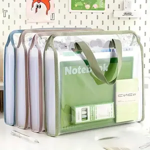 Large Capacity A4 Vertical File Organizer, 1pc Multi-pocket Expanding Document Holder, Waterproof Durable Plastic File Folder for Students & Workers