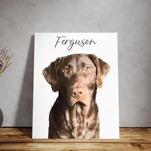 Customized Dog Memorial Canvas With Pet Portrait Photo, Remembrance Gift For Loss Pet, Loss Cat Poster With Pet Portrait From Photo