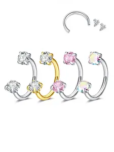 18g Horseshoe Nose Hoop, Stainless Steel Earring Daith Cartilage Helix, Helix Pierced Ring, Piercing Jewelry for Women & Men, Body Piercing Jewelry