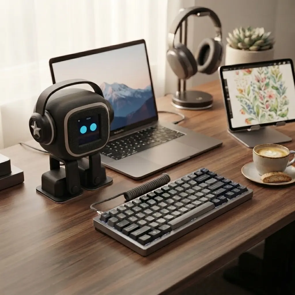 Cute AI Smart Desktop Robot Speaker with Voice Chat, Dancing & Interactive Companion