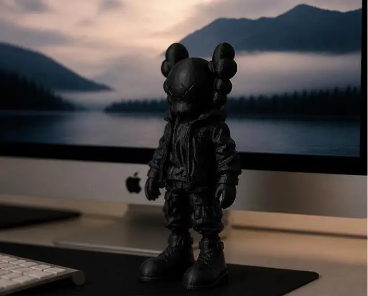 8-Inch Lightweight 3D Printed Minimalist Street Art Figure - Unique Collectible Modern Designer Toy Statue, Decorative Desk Accent for Home Office Decor