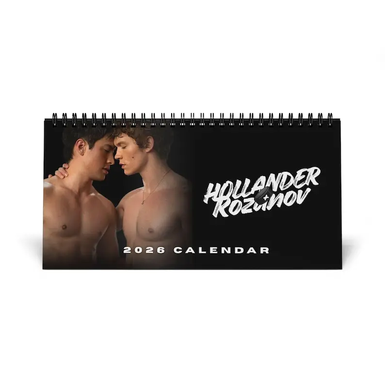 Hollander and Rozanov 2027 Desk Calendar, Heated Rivalry Fan Merch, Hudson Williams and Connor Storrie