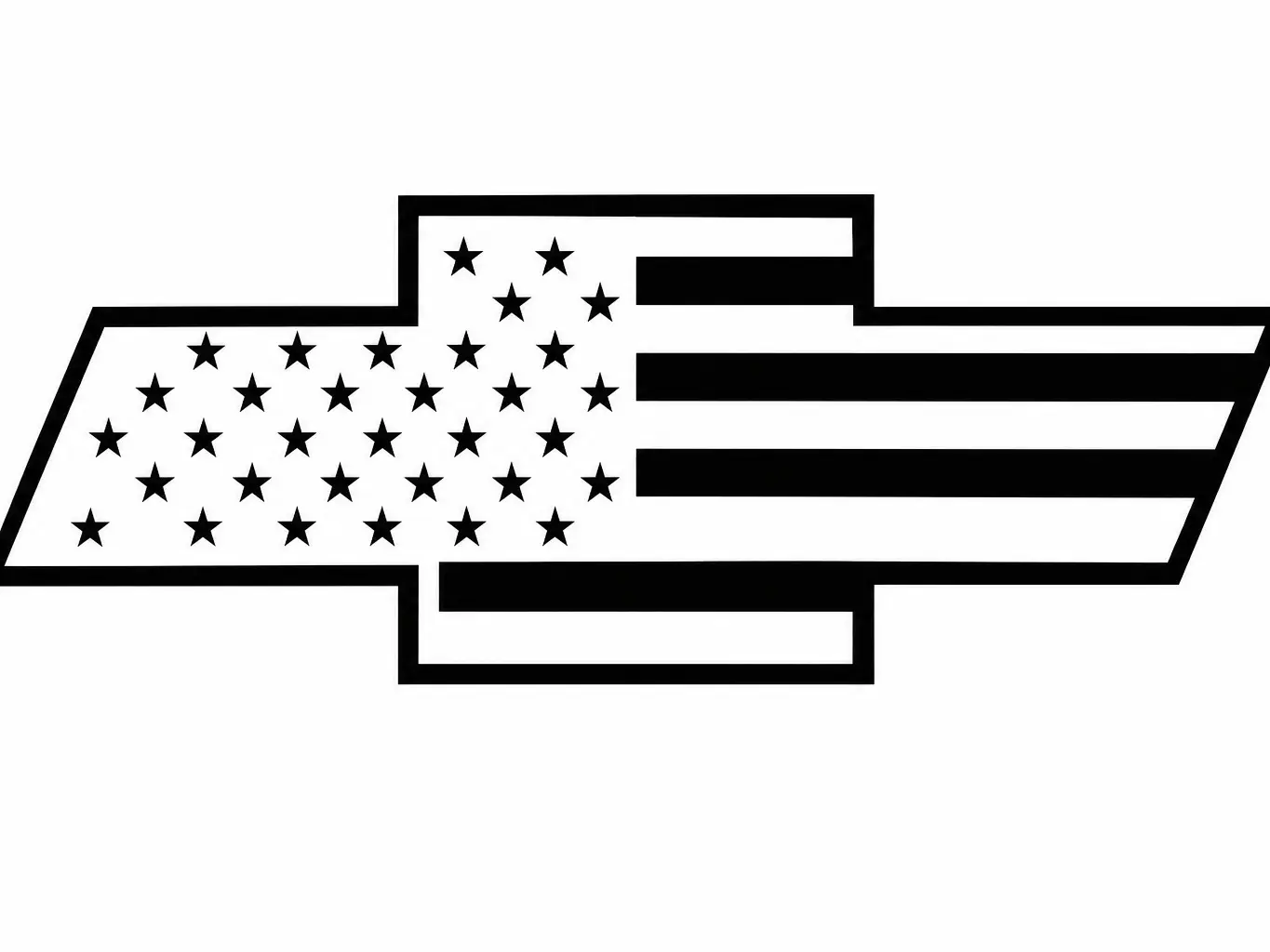 American Flag Bowtie Vinyl Decal | Chevrolet Truck Window Sticker |  Premium Outdoor Vinyl
