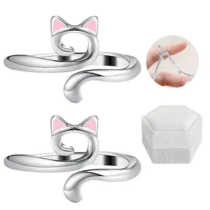 2Pcs Crochet Ring for Fingure Adjustable Crochet Tension Ring Yarn Tension Rings Easy Crocheting Crochet Accessories Festival Gift