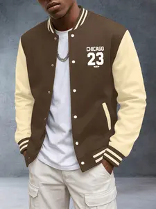 Men's fleece jacket with buckle, featuring an embroidered letter pattern, casual baseball style, kangaroo pocket, suitable for autumn and winter street fashion, jogging workouts, travel, vacations, outdoor commuting, camping wear, men's casual sports hood