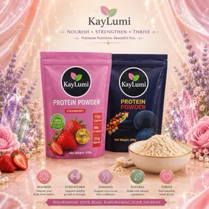 KayLumi Nourishing Protein Powder Set - Strawberry Flavor, 400g, Maca & Fenugreek Blend, Plant-Based, Energy & Vitality Boost, Daily Nutrition, Healthcare Dietary Supplement