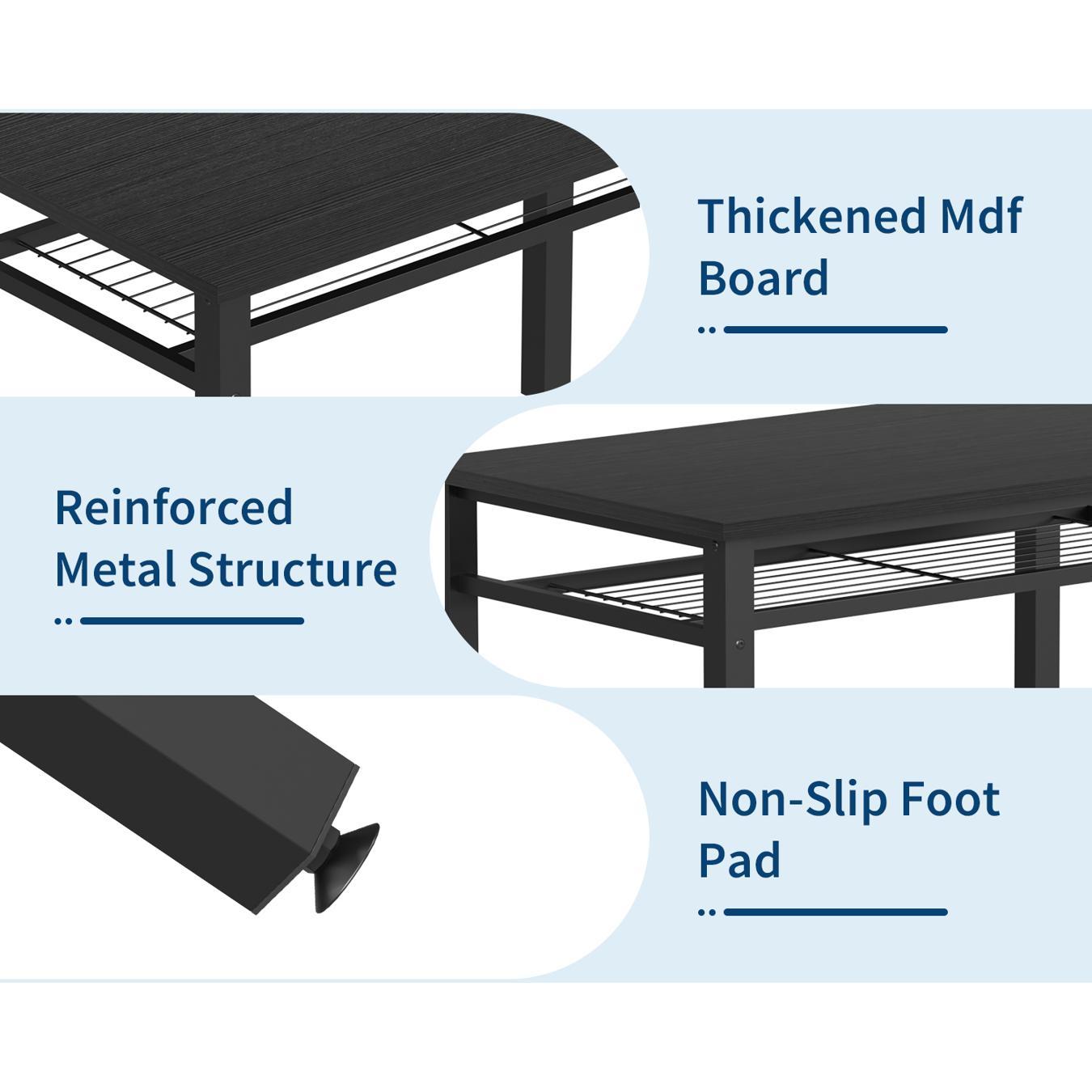 4-Piece Farmhouse Dining Set for 4, Compact Kitchen Table with Chairs, Bench & Storage, Perfect Dining Furniture for Small Spaces & Apartments