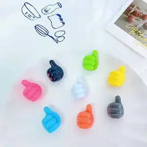 30PC Multifunctional Thumb Hook Organizer - Thumbs Up Design Wall-Mounted Cable & Accessory Holder with Colorful Hooks for Bathroom, Kitchen, Desk - Durable Plastic Cord Organizer (No Screws/Easy Installation) - Space-Saving Storage Solution