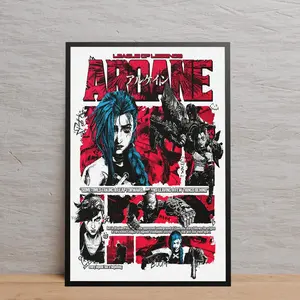 Arcane Poster, Jinx Wall Art, Vi And Jinx Poster Rolled Room Decor, Gamer Wall Decor, Gift for Arcane Lovers - No Frame