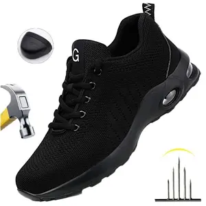 New Styles Men Safety Boots With Steel Toe Cap Anti-smash Work Sneakers Safety Shoes Men Indestructible Work Boots Hiking shoes Anti-slip wear resistant Roofing Shoes Construction Work & Daily Wear